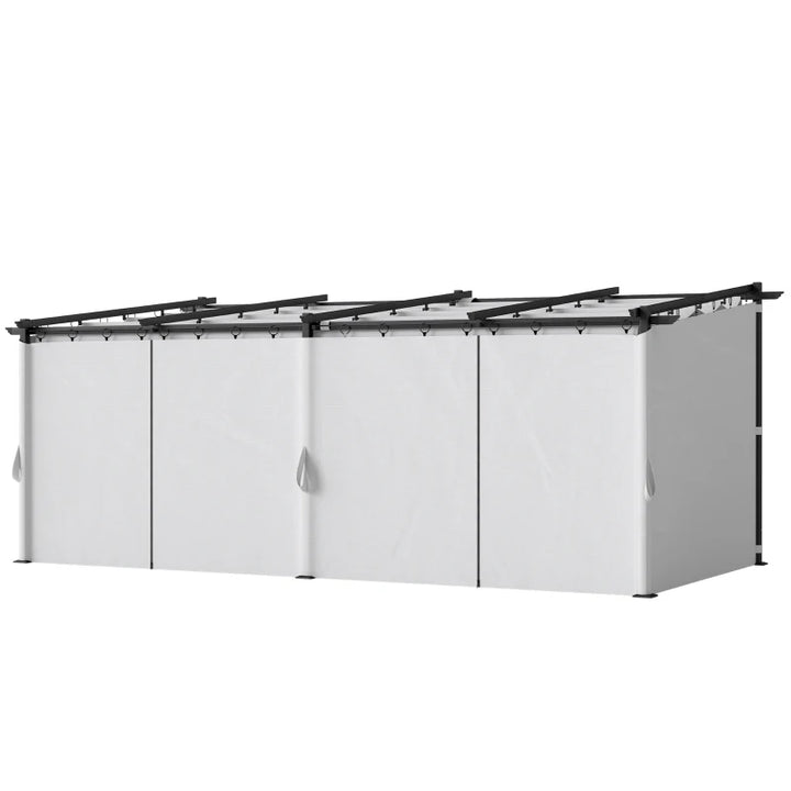 Metal Retractable Pergola Canopy with Sidewalls - UPF30+ Outdoor Sun Shade Shelter
