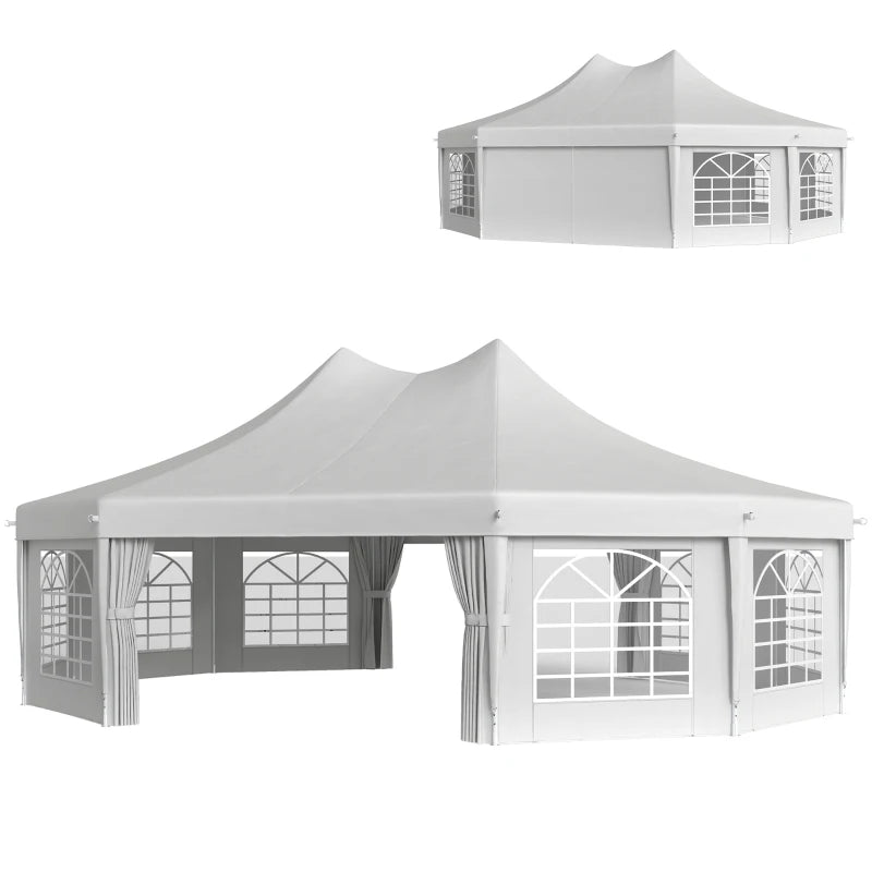 Decagonal Wedding Event Party Tent - Large Durable Outdoor Canopy with Removable Walls
