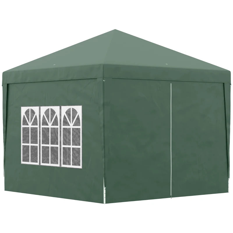 10’ x 10’ Pop-Up Portable Outdoor Event Party Wedding Tent Gazebo Canopy w Case, 4 Walls, Green