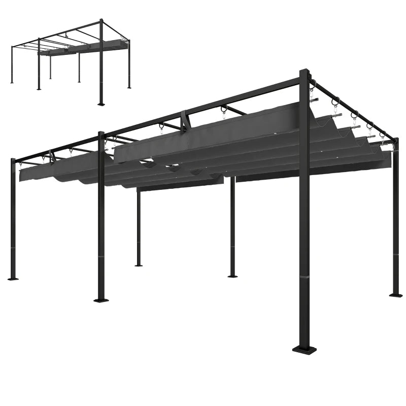 Retractable Pergola 19x10 ft Patio Sun Shade Shelter - UV50+ Weather Protection