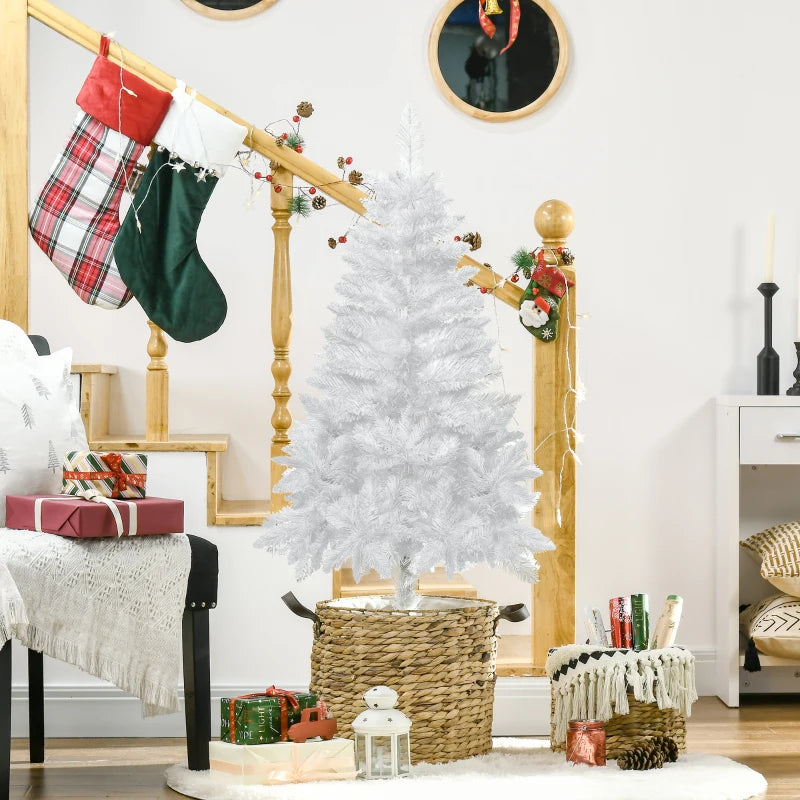 NEW 4ft 202-Tip Unlit Artificial Christmas Holiday Fake Xmas Tree w Folding Base, White