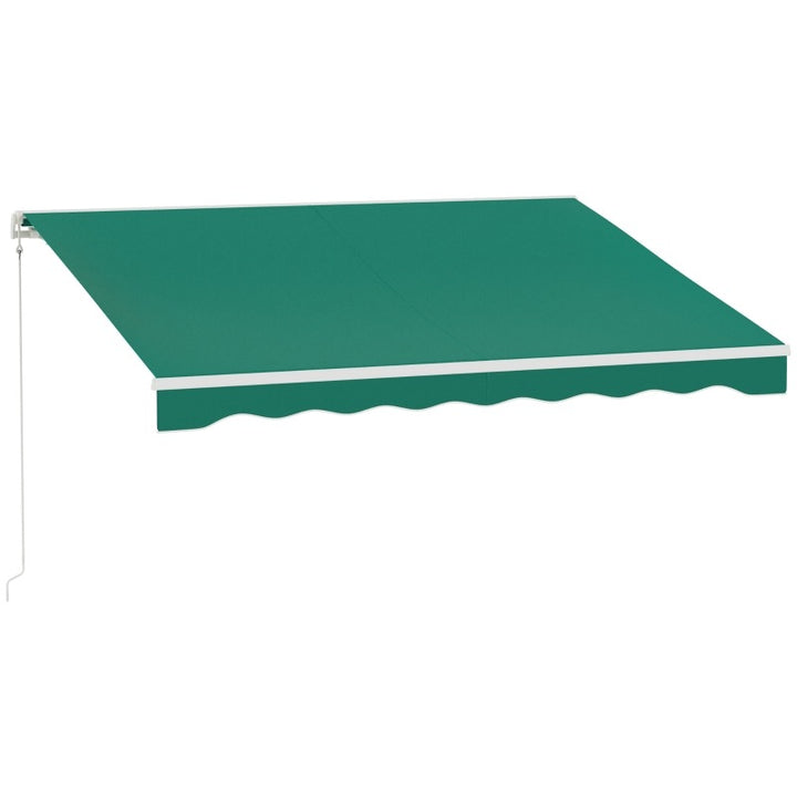 10' x 8' Electric Retractable Awning Sun Shade Canopy w Remote, Aluminum for Patio Deck, Green