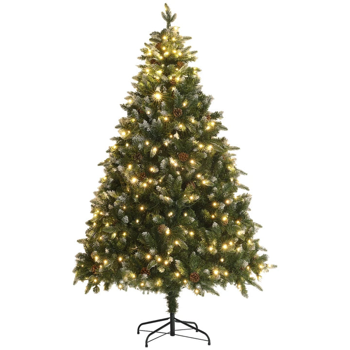 NEW 6ft Full 1078-Tip Prelit Artificial Tree, 450 LED Dual Colour Lights, Christmas Holiday, Green