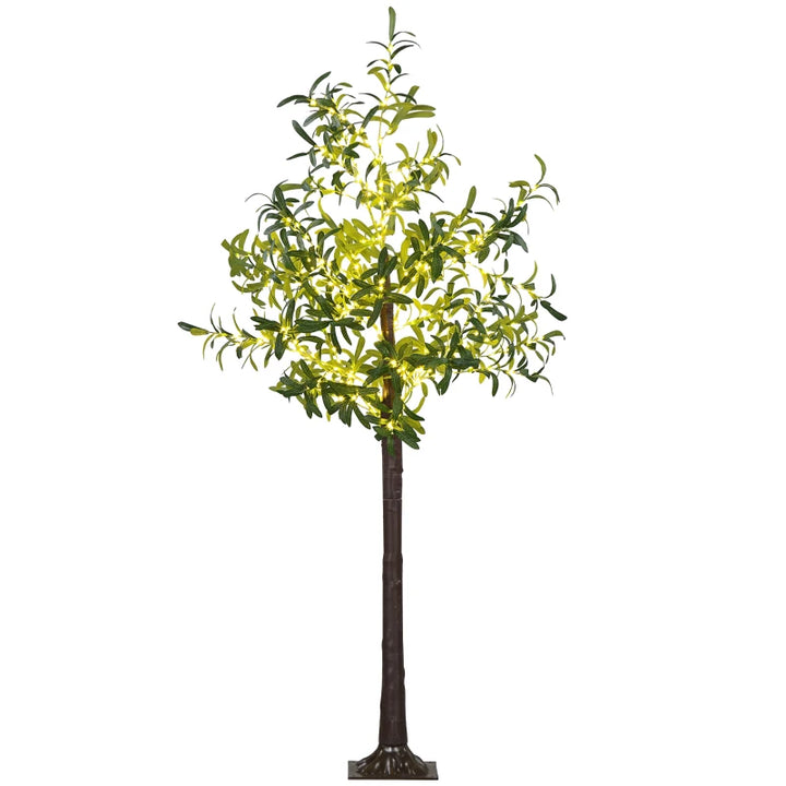 6ft Prelit Artificial Olive Tree w/ 300 Warm White Lights for Indoor-Outdoor Christmas Wedding Home Decor