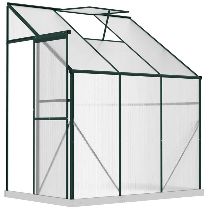 6.3' x 4.2' Walk-In Hard-Sided Greenhouse w Aluminum Frame, PC, Roof Vent for Outdoor Garden