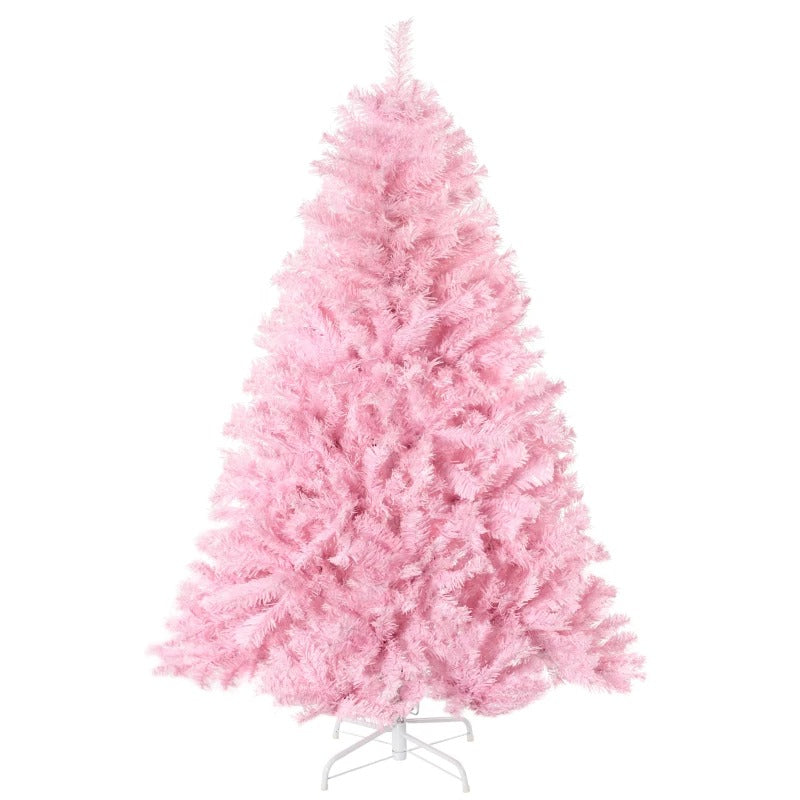 5ft 688-Tip Unlit Classic Shape Artificial Christmas Holiday Tree w Base, Xmas Decor, Pink