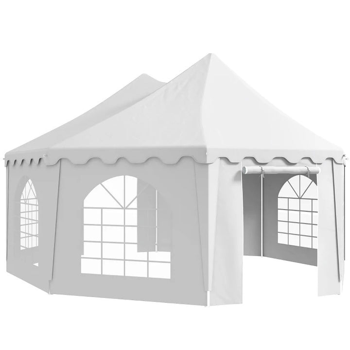 22.3' x 16.4' Deluxe High-Ceiling Outdoor Wedding Party Event Tent Patio Gazebo Canopy - White