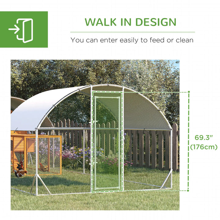 24.9' x 9.2' x 6.4' Large Galv Steel Chicken Run Outdoor Coop Cage Shelter for Pet Fence Yard