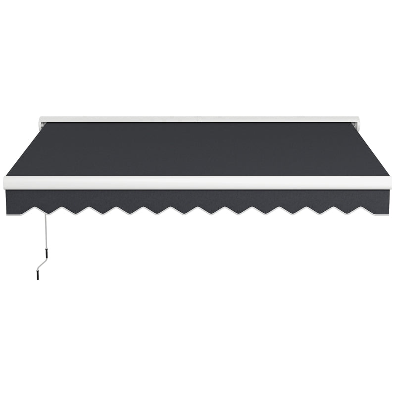 10' x 8' Electric Retractable Awning Sun Shade Canopy w Remote, Outdoor Patio Deck, Grey