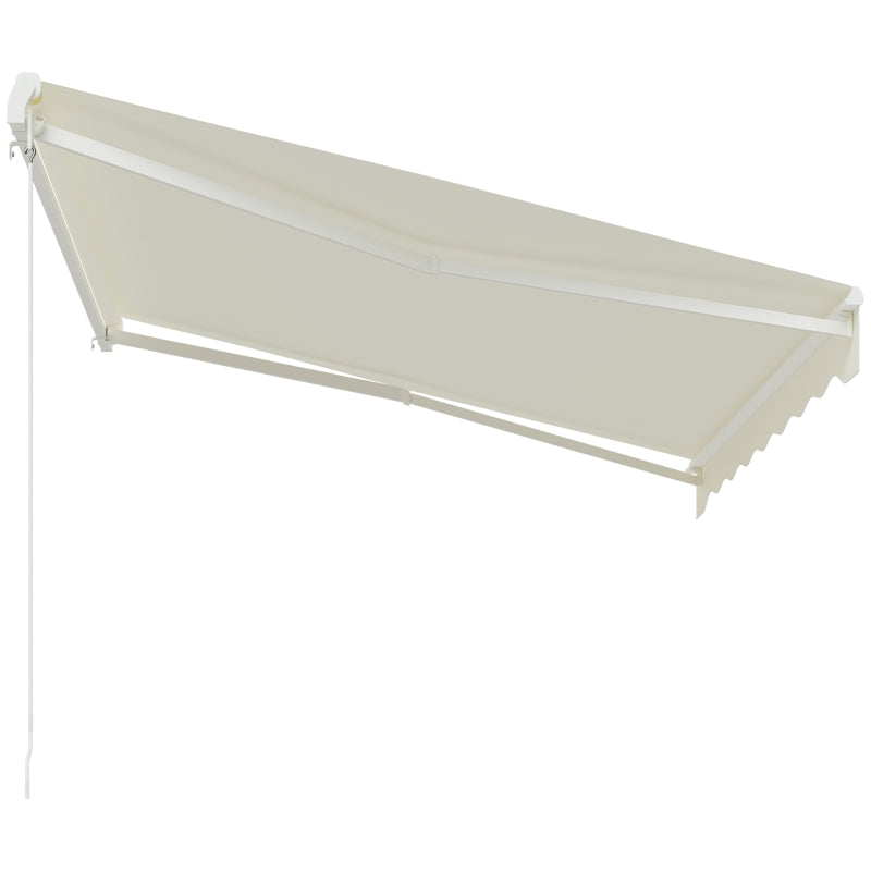 10' x 8' Electric Retractable Awning Sun Shade Canopy w Remote, Outdoor Patio Deck, Cream White