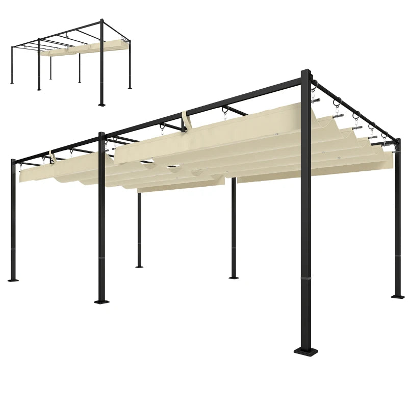 19' x 10' Retractable Pergola with Canopy - UV50+ Sun Shade Protection