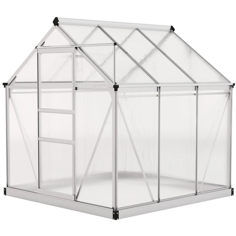 6' x 6' x 6.6' Polycarbonate Greenhouse Walk-In Garden Kit - Durable Year-Round Plant Protection