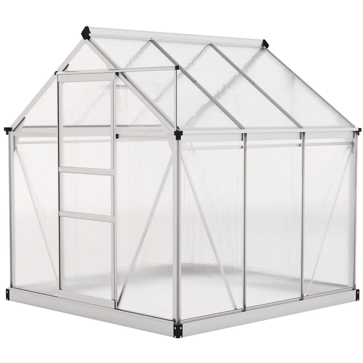 6' x 6' x 6.6' Polycarbonate Greenhouse Walk-In Garden Kit - Durable Year-Round Plant Protection