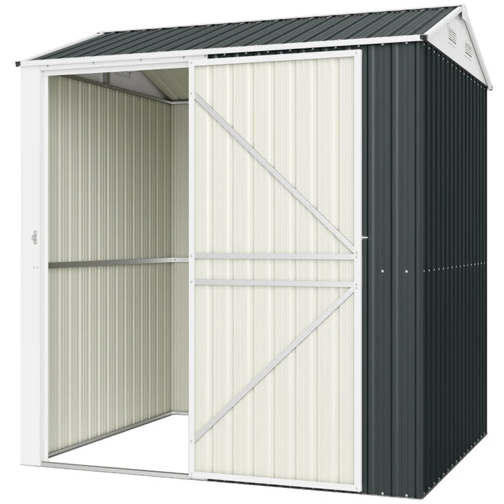 7' x 6' Tall Outdoor Storage Shed - Waterproof Lockable Metal Garden Storage