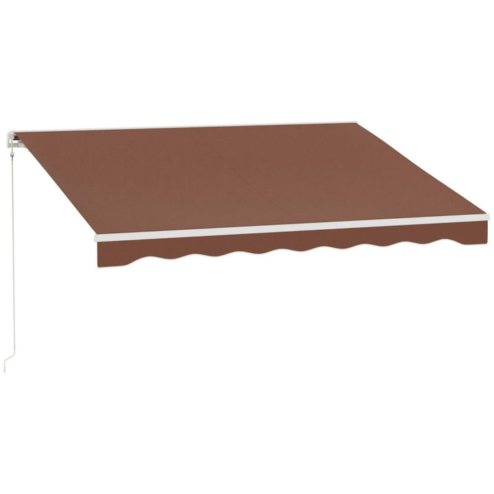 10' x 8' Electric Retractable Awning Sun Shade Canopy w Remote, Aluminum for Patio Deck, Brown