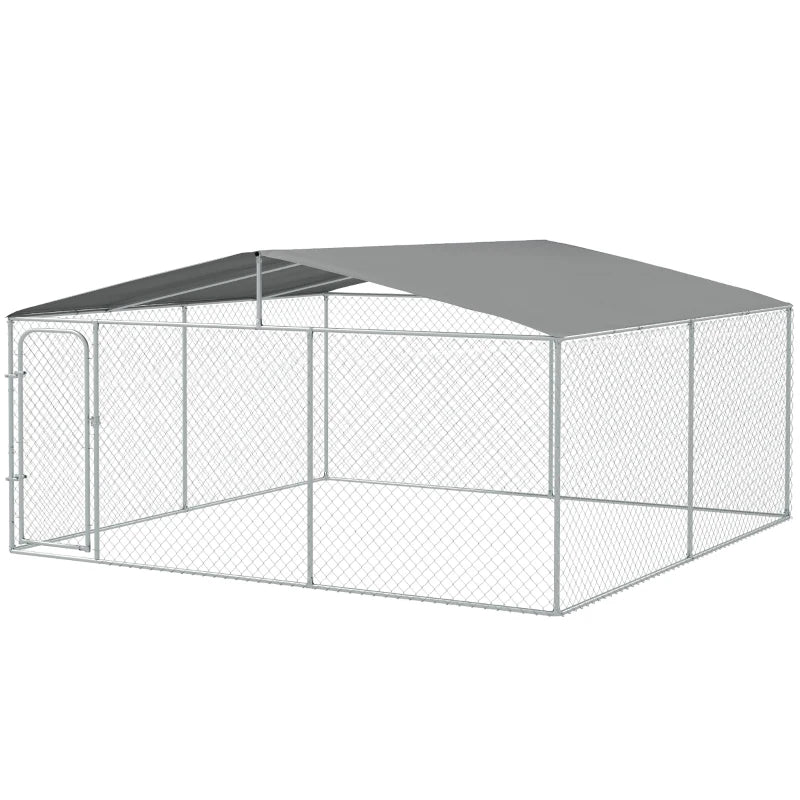 15' x 15' x 7.5' Lg Galv Steel Dog House, Door, Roof, Playpen Kennel Shelter Heavy Duty Outdoor