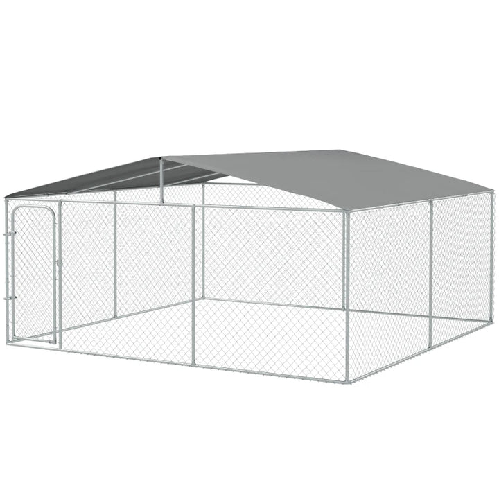 15' x 15' x 7.5' Lg Galv Steel Dog House, Door, Roof, Playpen Kennel Shelter Heavy Duty Outdoor