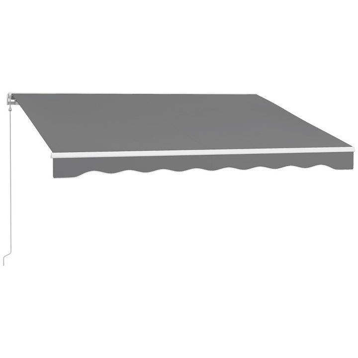 10' x 8' Electric Retractable Awning Sun Shade Canopy w Remote, Outdoor Patio Deck, Lt Grey