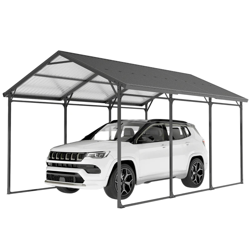 Heavy-Duty 10 x 15ft Metal Carport Canopy - Reinforced Steel Frame & All-Weather Protection