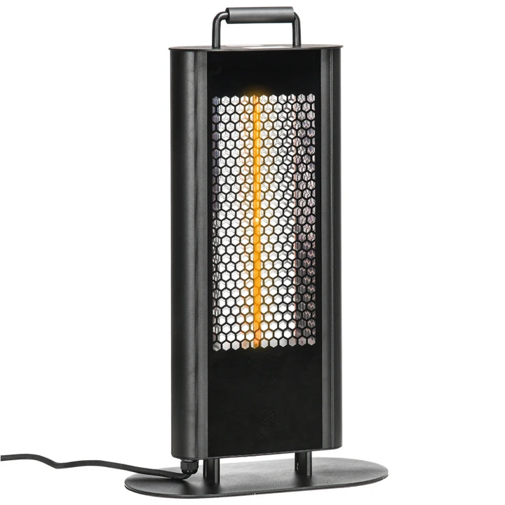 Infrared Patio Heater w Ultra-Low Glare, 1200W Electric, 6 Settings, Remote for Outdoor - Black