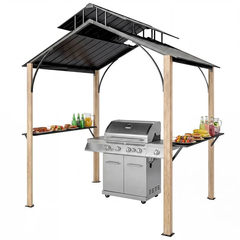 8 x 6ft Hardtop Grill Gazebo - Weather Resistant Outdoor BBQ Shelter