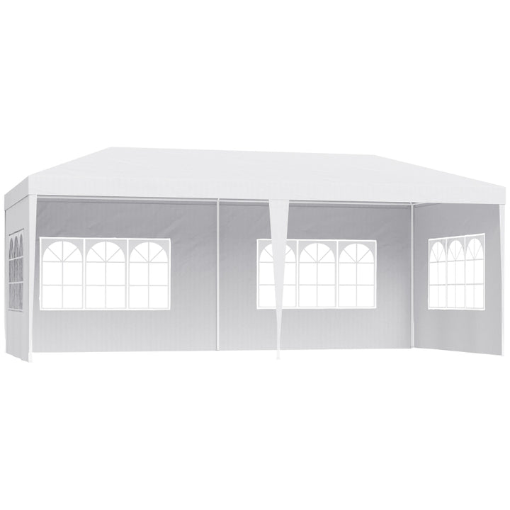 19' x 9' Portable Event Party Wedding Tent Outdoor Patio Gazebo Canopy, 4 Walls, Windows, White