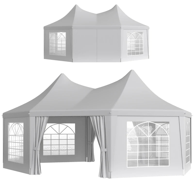Octagonal Wedding Event Party Tent - Spacious Outdoor Gazebo with Removable Walls