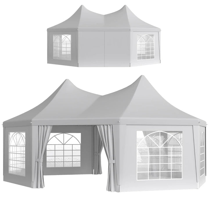 Octagonal Wedding Event Party Tent - Spacious Outdoor Gazebo with Removable Walls