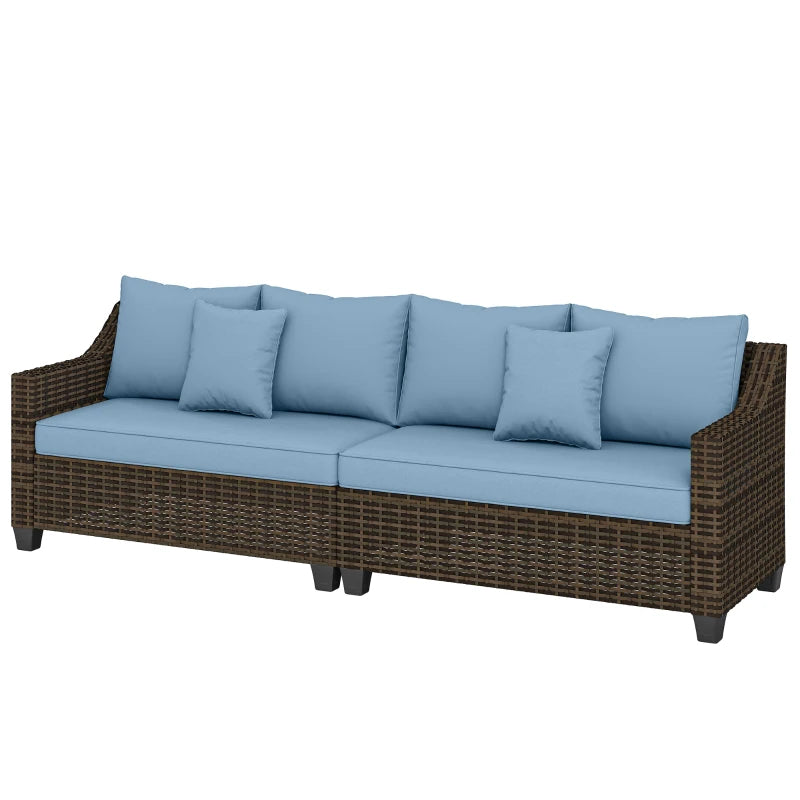 Modular PE Wicker Outdoor Couch Sofa - Durable 4-Seater Patio Lounge Set