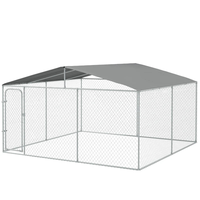 13' x 13' x 7.5' Lg Galv Steel Dog House, Door, Roof, Playpen Kennel Shelter Heavy Duty Outdoor