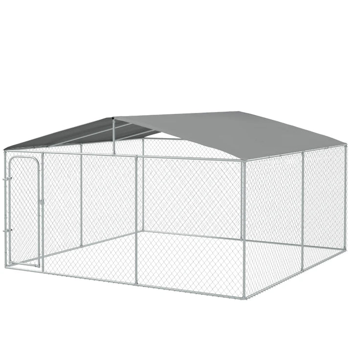 13' x 13' x 7.5' Lg Galv Steel Dog House, Door, Roof, Playpen Kennel Shelter Heavy Duty Outdoor