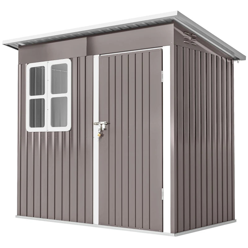 Galvanized Steel Outdoor Storage Shed - Secure Garden Storage with Ventilation