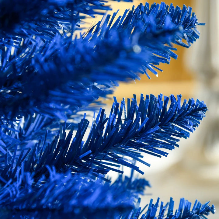 NEW 5ft 250-Tip Unlit Slim Pencil Artificial Christmas Holiday Tree w Base, Xmas Decor, Deep Blue