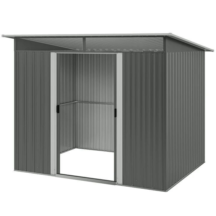 Outdoor Metal Garden Shed 9' x 6.5' - Durable Backyard Tool Storage