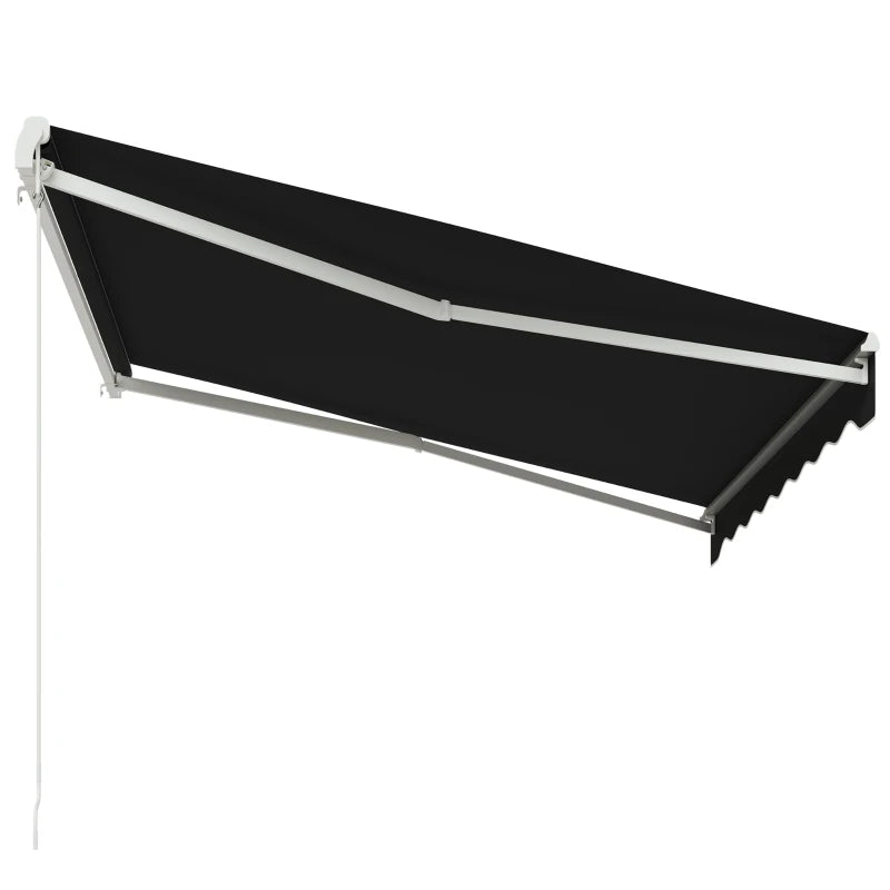 10' x 8' Electric Retractable Awning Sun Shade Canopy w Remote, Outdoor Patio Deck, Black