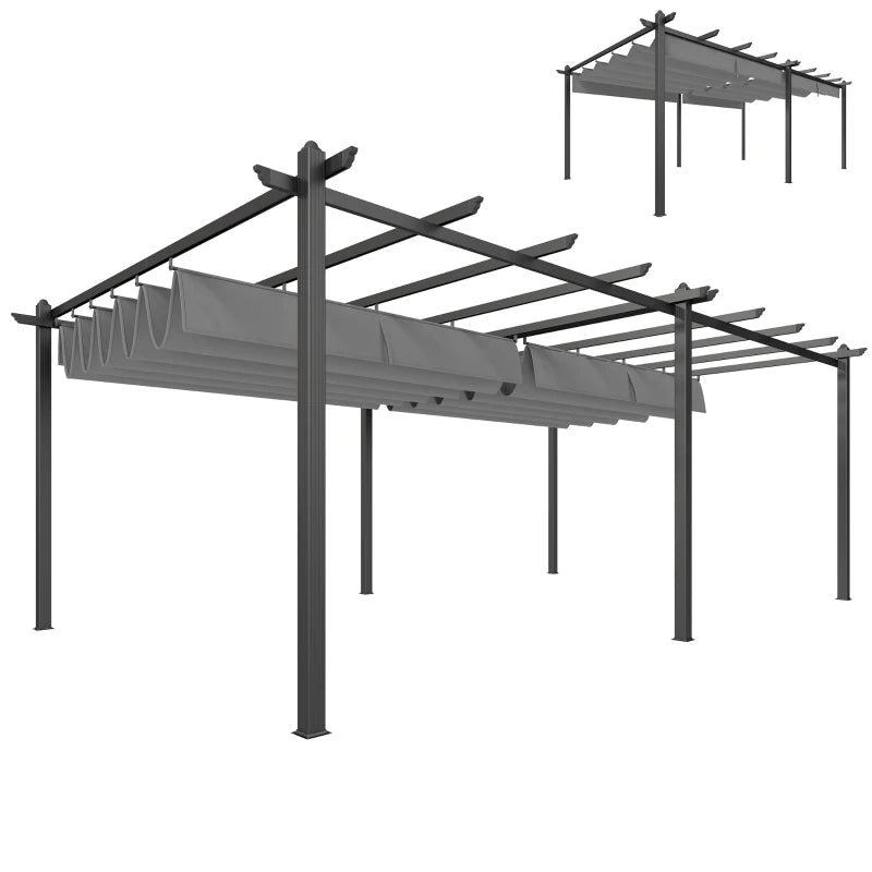 Retractable Pergola Canopy Aluminum Frame - Adjustable Outdoor Shade