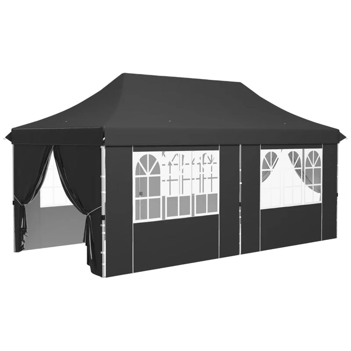 20’ x 10’ Pop-Up Portable Event Party Wedding Tent Gazebo Canopy w Case, Sand Bags, Walls, Grey