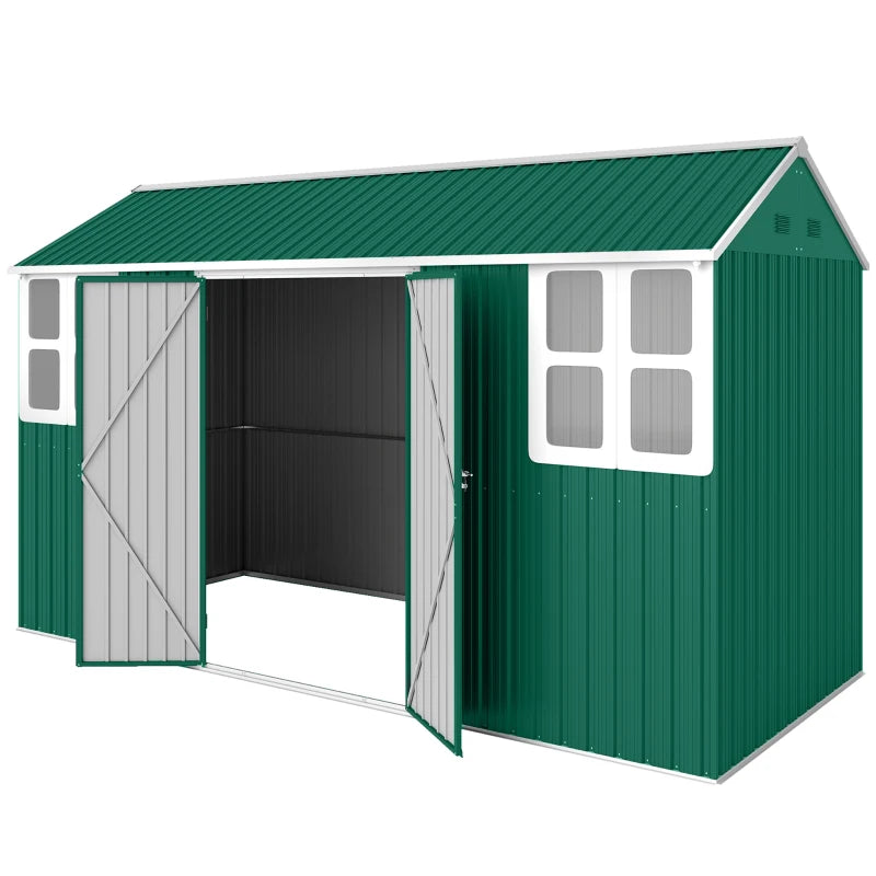 Metal Garden Storage Shed 12' x 5.5' - Secure Outdoor Tool Storage