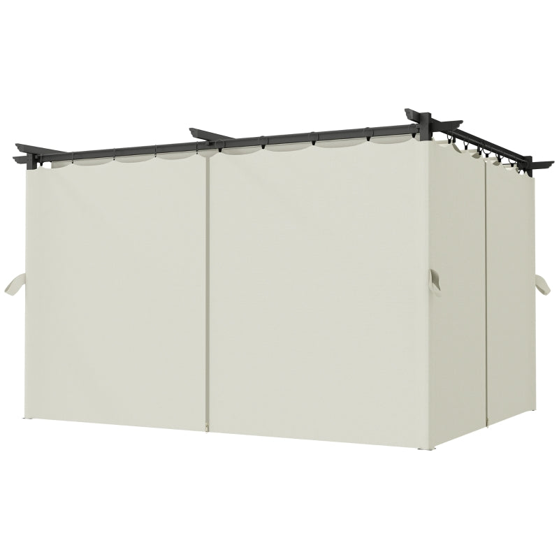10x13 Pergola with Retractable Canopy and Curtains - UPF30+ Sun Shade Patio Shelter