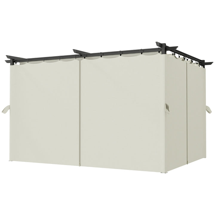 10x13 Pergola with Retractable Canopy and Curtains - UPF30+ Sun Shade Patio Shelter