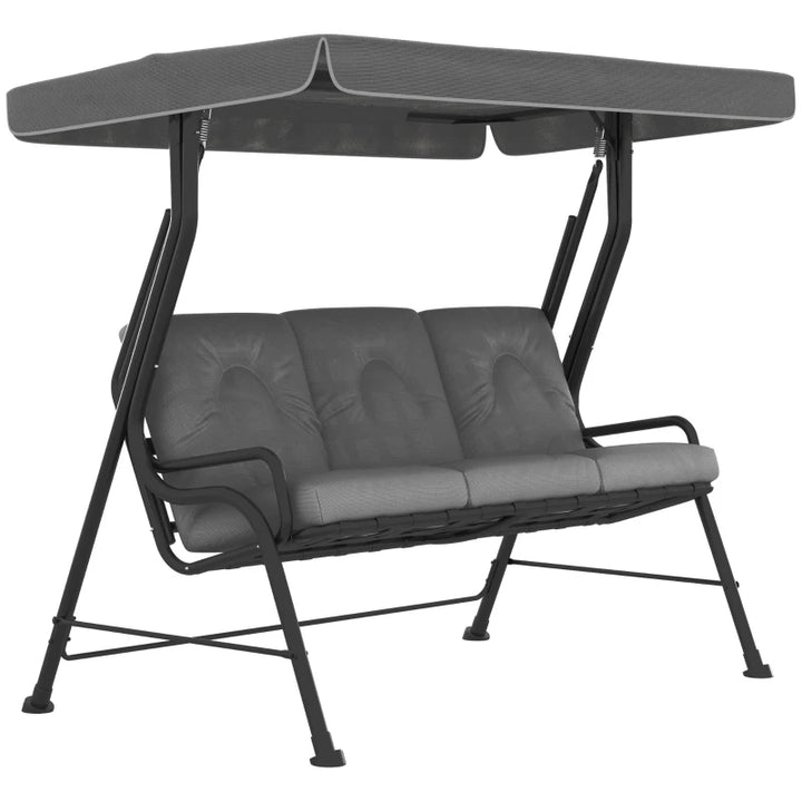 3-Person Patio Swing Chair with Canopy - Comfortable Outdoor Seating