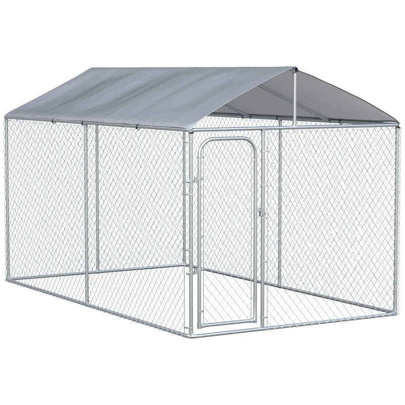 13' x 7.5' x 7.5' Galv Steel Dog House, Door, Roof, Playpen Kennel Shelter Heavy Duty Outdoor