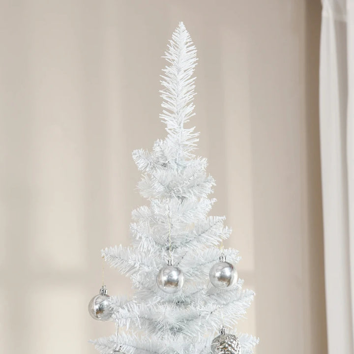 NEW 7ft 499-Tip Unlit Slim Pencil Artificial Christmas Holiday Xmas Tree Decor w Base, White