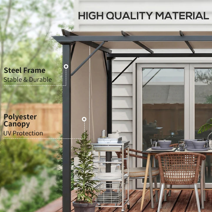 12' x 10' Outdoor Patio Gazebo Pergola with Retractable Canopy - Adjustable Shade and Durable Steel Frame