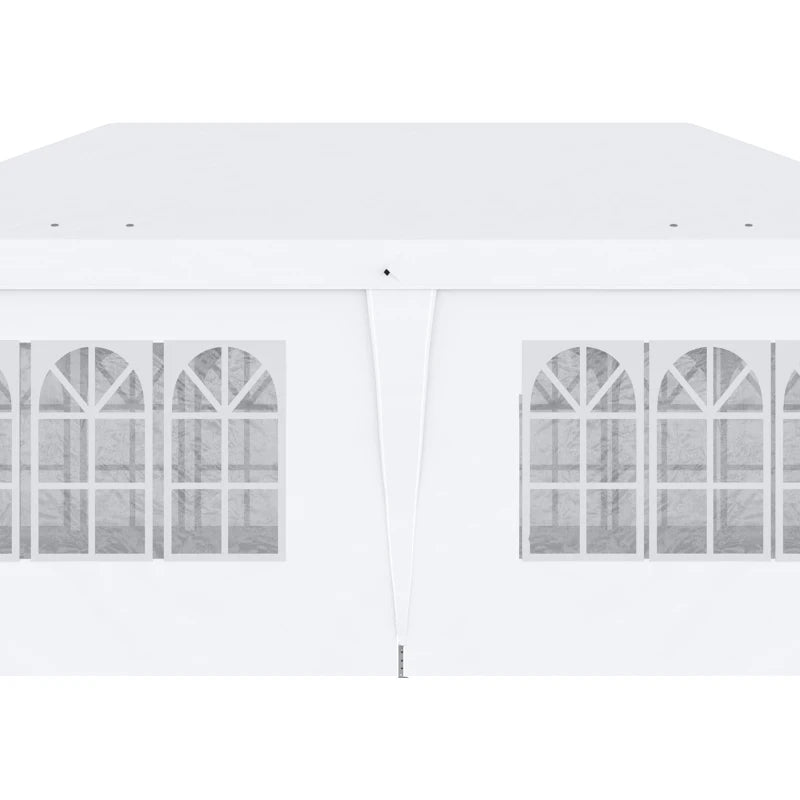 20' x 10' Pop Up Portable Canopy Tent Outdoor Event Party Gazebo w 6 Walls, Windows, Bag, White