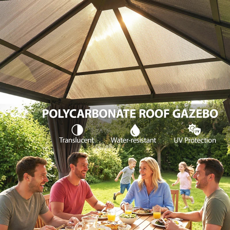 10' x 10' Outdoor Hardtop Gazebo Canopy with UV50+ Roof - Durable Patio Shelter
