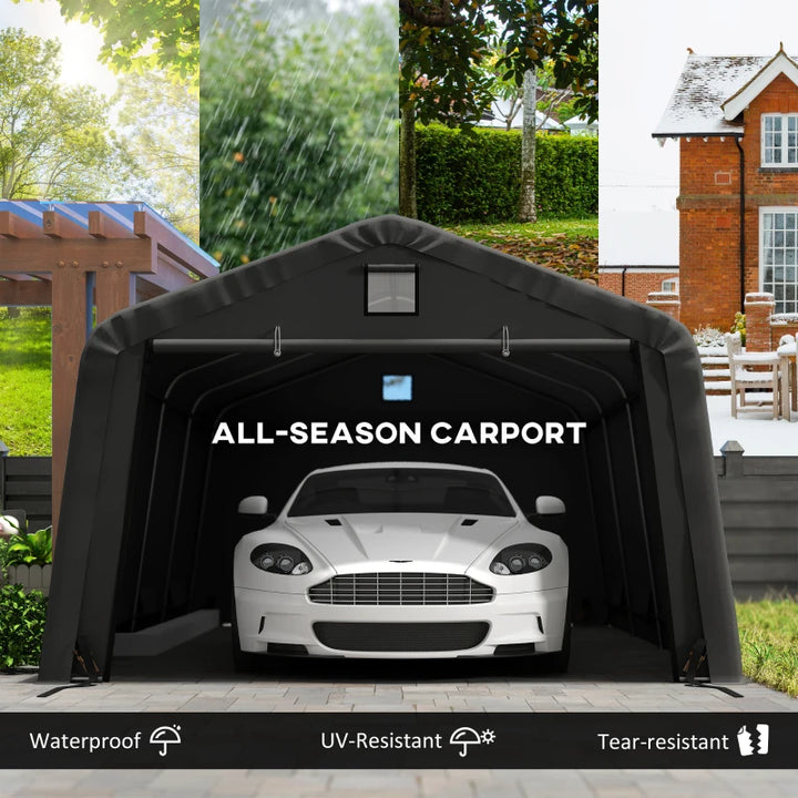 12' x 20' Portable Garage Canopy - Heavy Duty Weatherproof Car Shelter