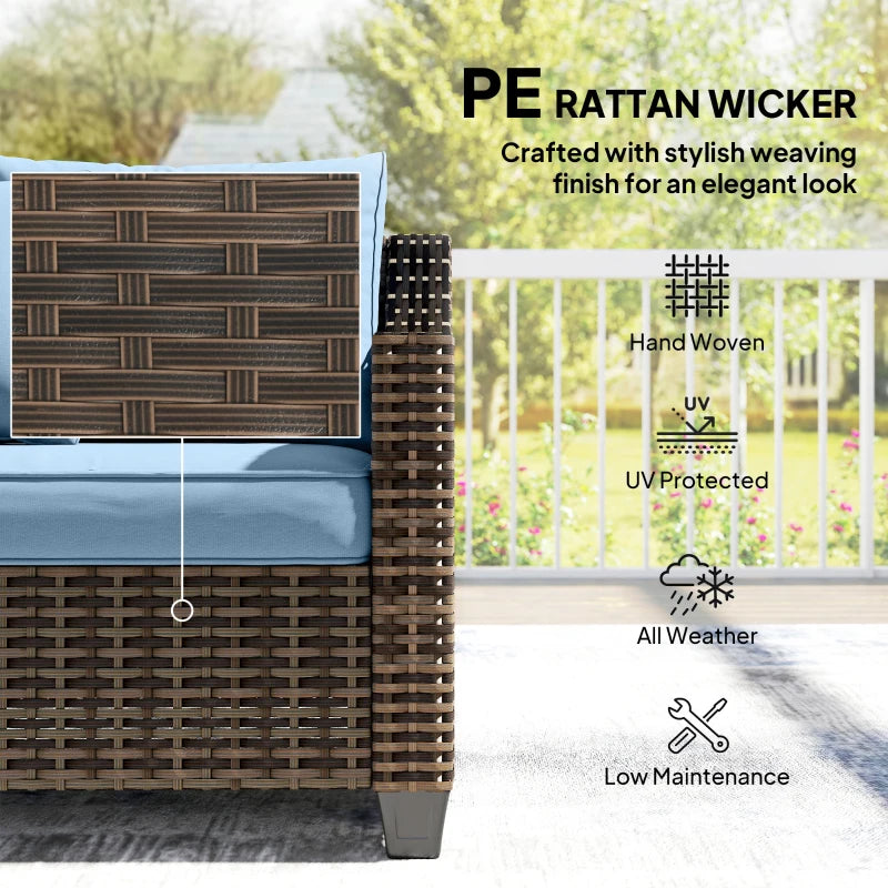 Modular PE Wicker Outdoor Couch Sofa - Durable 4-Seater Patio Lounge Set