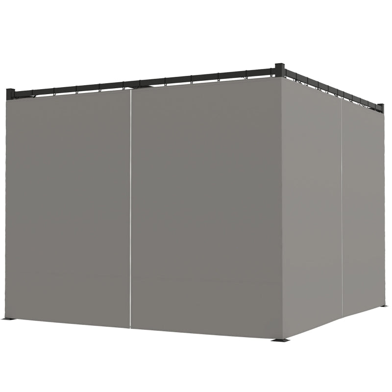 Retractable Pergola Canopy with Sidewalls - Adjustable Outdoor Sun Shade Shelter