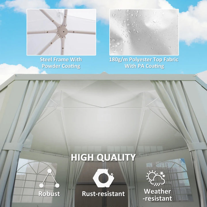 Octagonal Wedding Event Party Tent - Spacious Outdoor Gazebo with Removable Walls